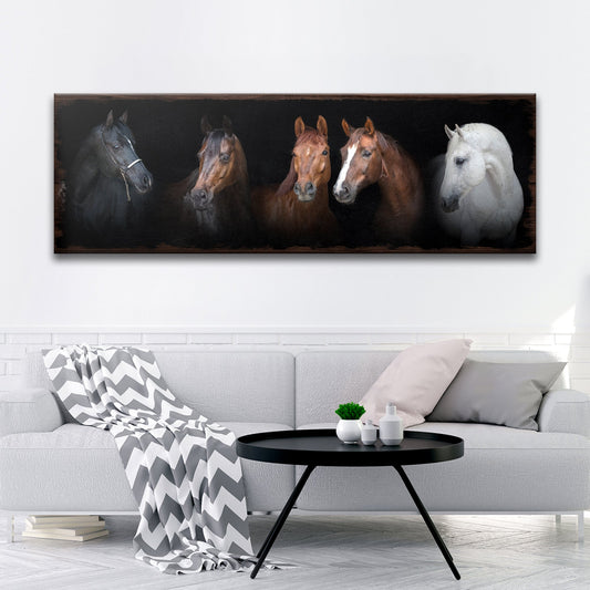 A Family Of Horses Canvas Wall Art
