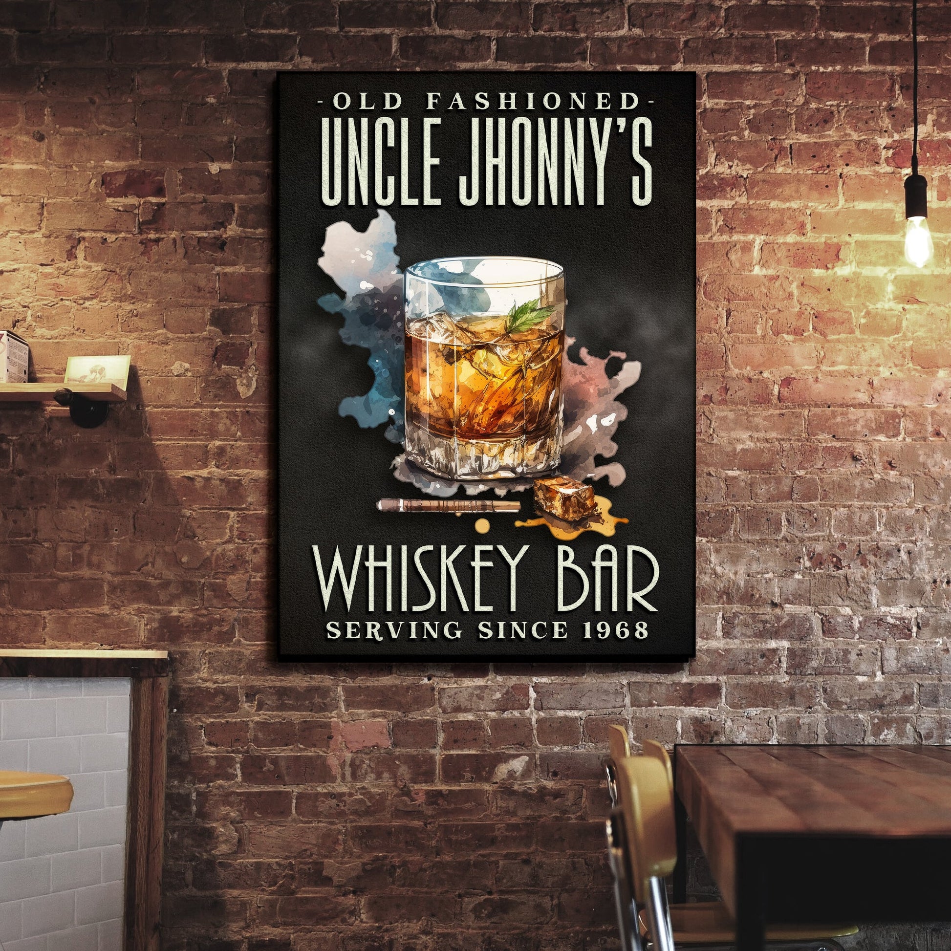 Old Fashioned Whiskey Bar Sign