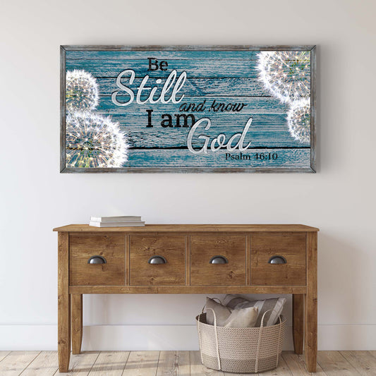 Psalm 46:10 - 'Be Still and Know That I Am God' Rustic Sign: Tranquil Christian Wall Art, Vintage christian art