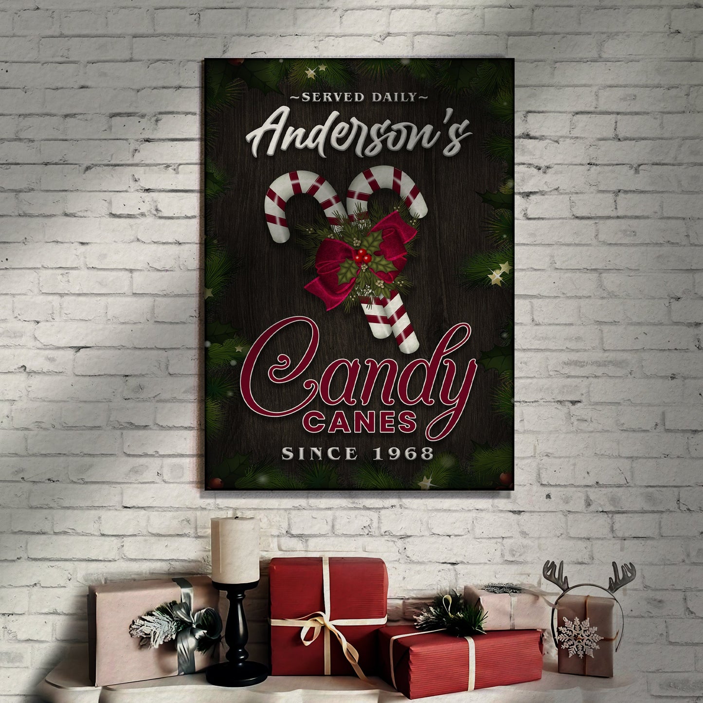 Served Daily Candy Canes Sign