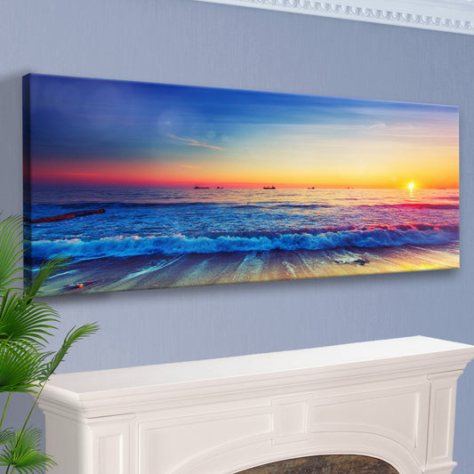 Sunrise Over The Ocean Canvas Wall Art