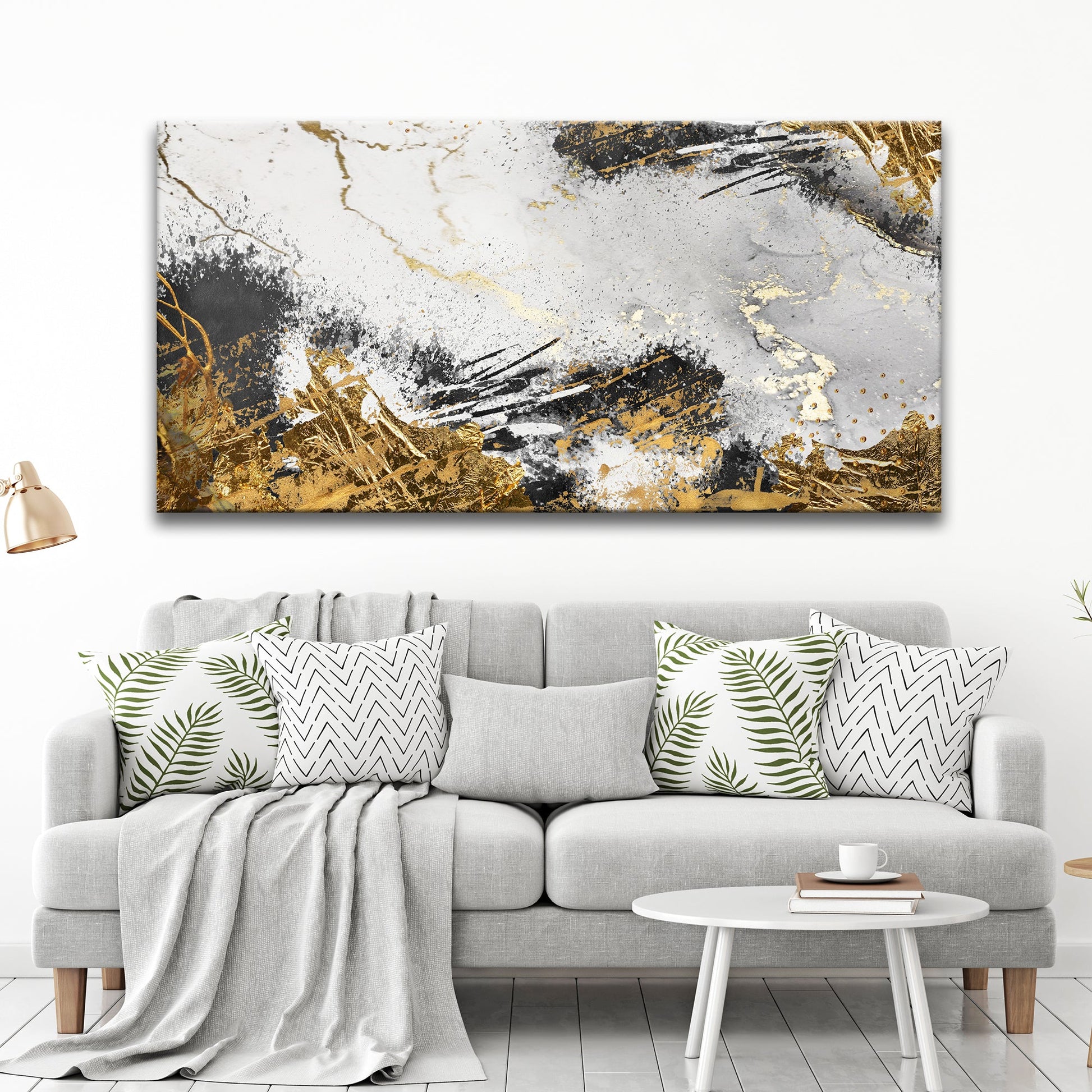 Sky Gold Abstract Painting Canvas Wall Art