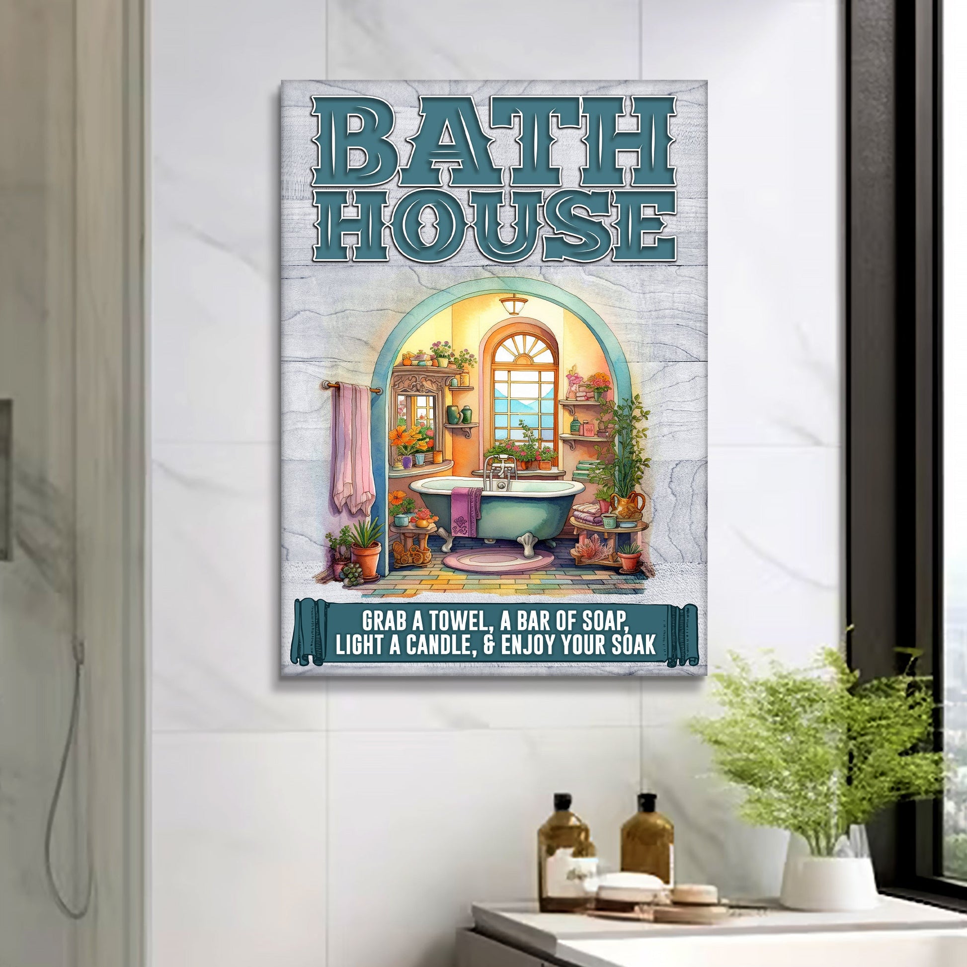 Enjoy Your Soak Bath House Sign