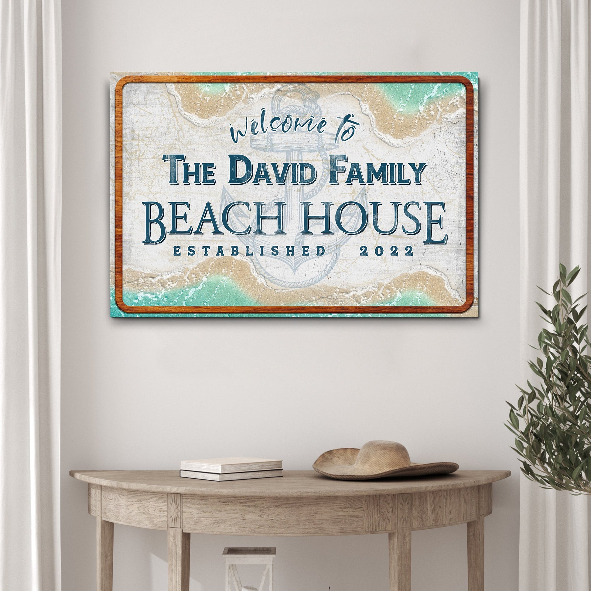 Welcome To Family Beach House Sign II