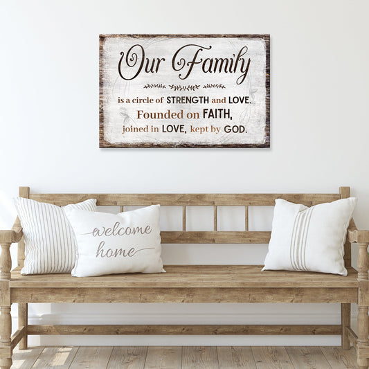 Family Is A Circle Of Strength And Love Sign II