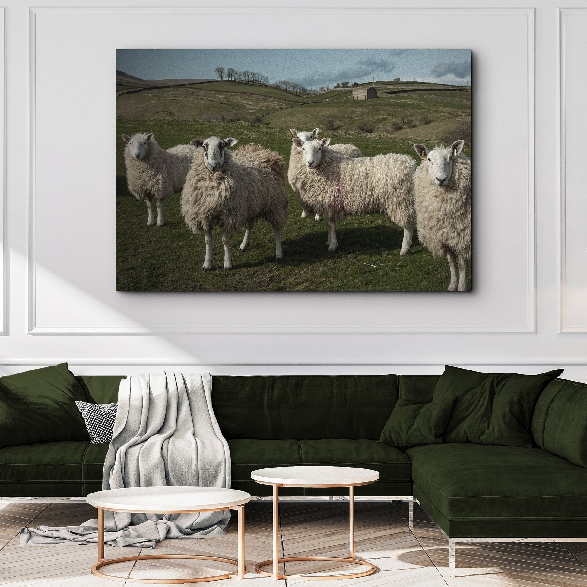 Flock Of Sheep Canvas Wall Art