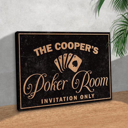 Invitation Only Poker Room Sign