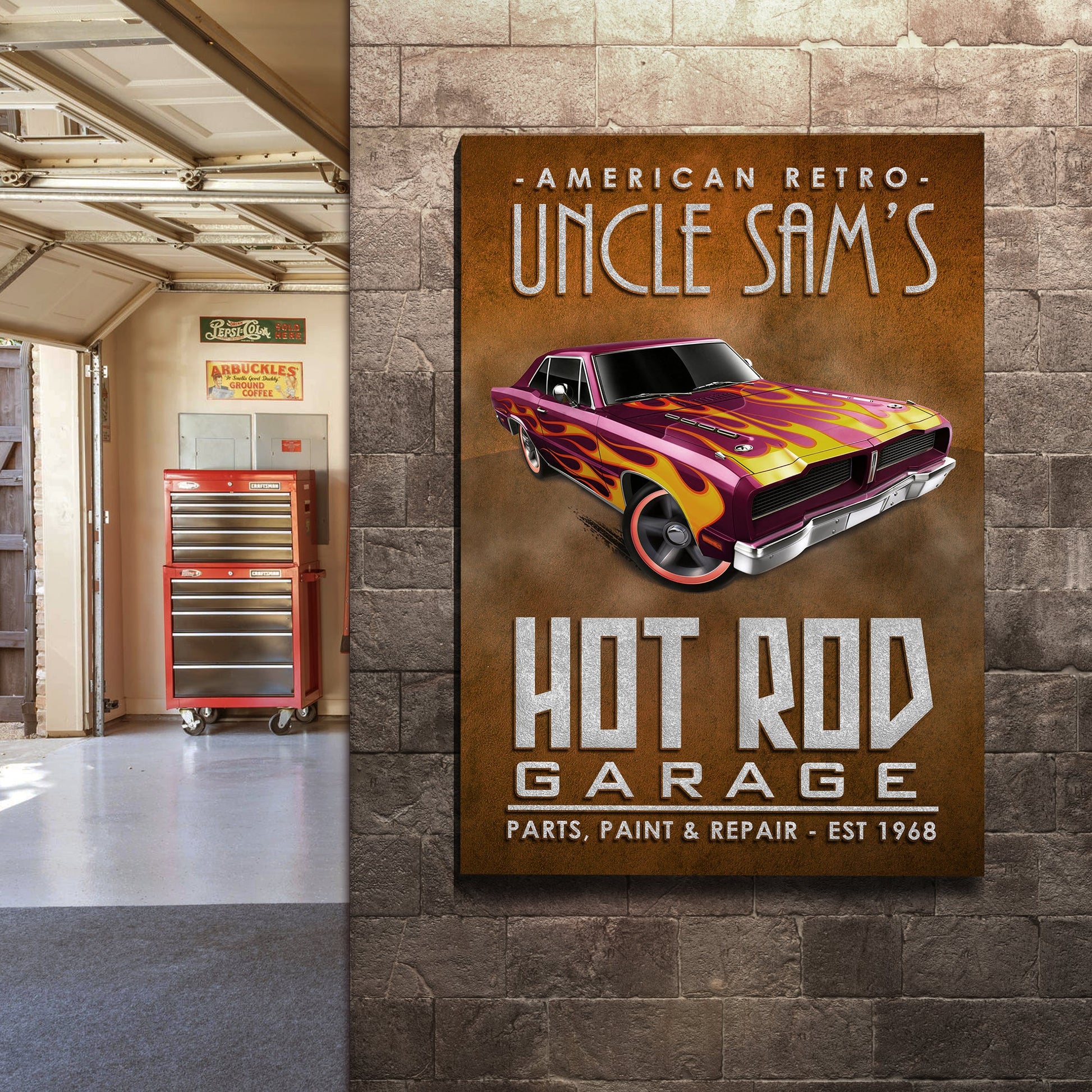 American Retro Garage Hot Rod Sign