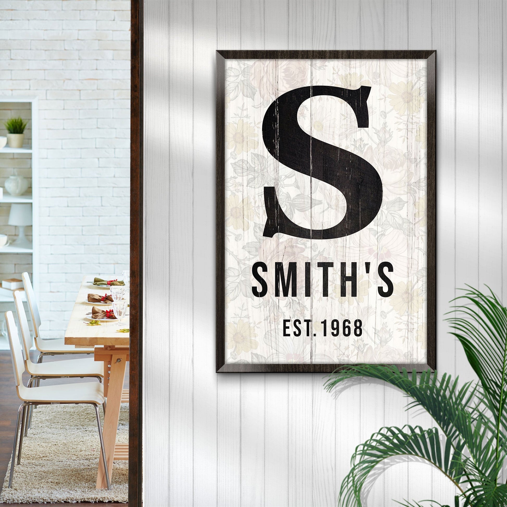 Family Name Portrait Monogram Sign