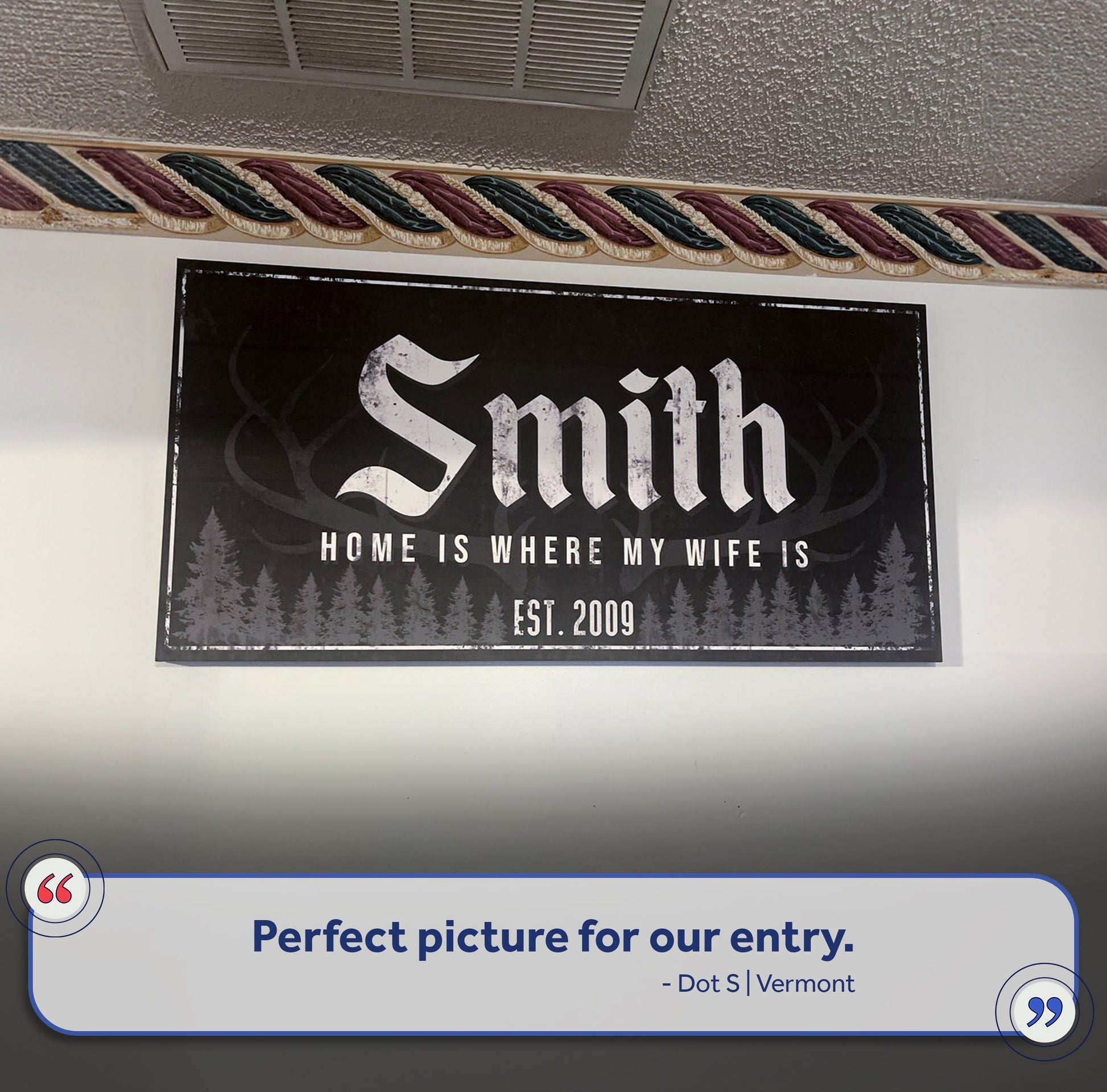 Rustic Family Antler Sign III