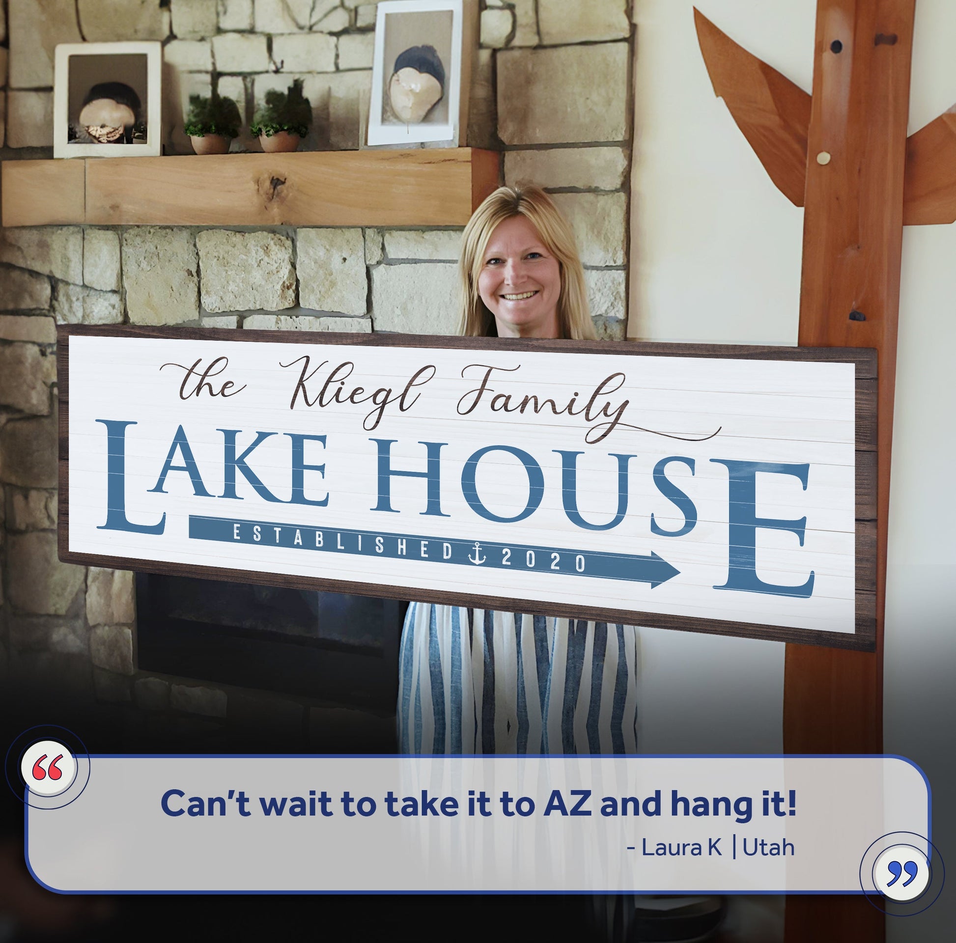 Family Lake House Arrow Sign III