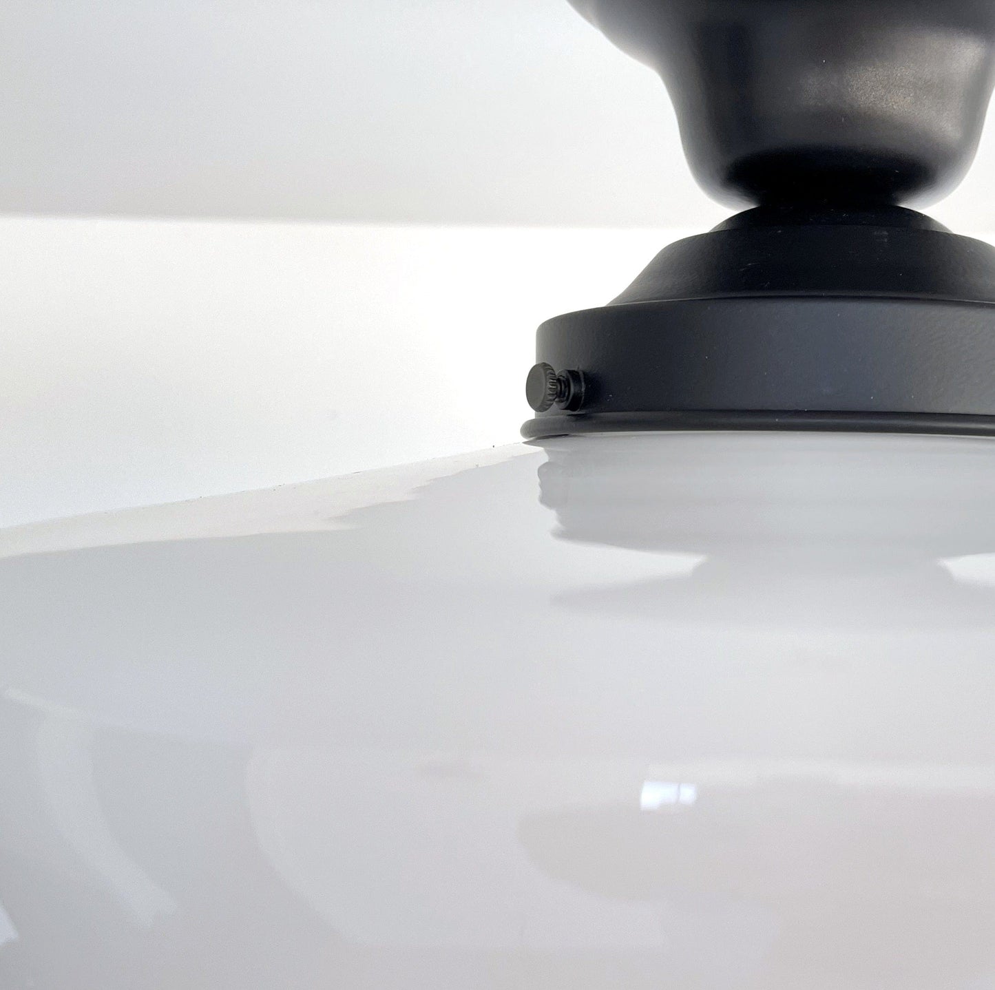 Large Urban Schoolhouse Milk Glass LIGHT Fixture