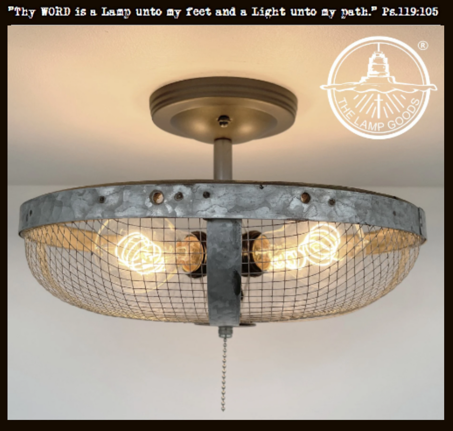 Industrial Farmhouse Screen Flush Mount Ceiling Light
