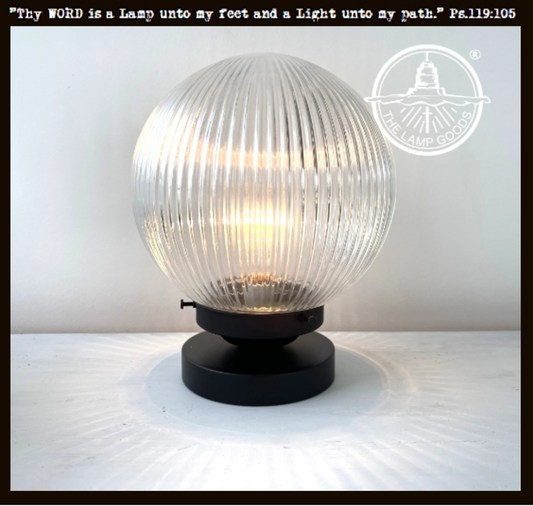 Large Holophane Antique Glass Globe Table Lamp