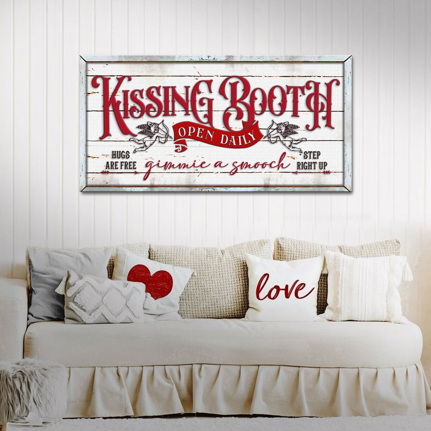 Vintage Rustic Kissing Booth Sign