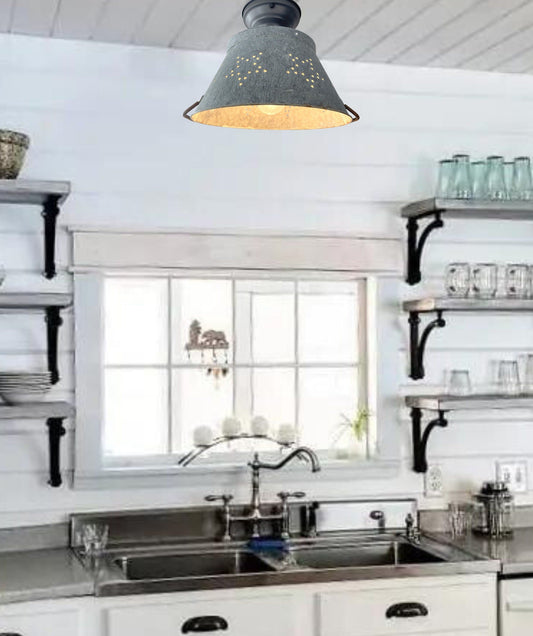 Weathered Farmhouse STAR Ceiling Light