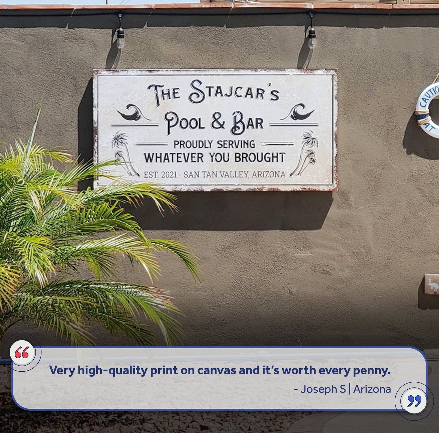 Personalized Rustic Pool Sign