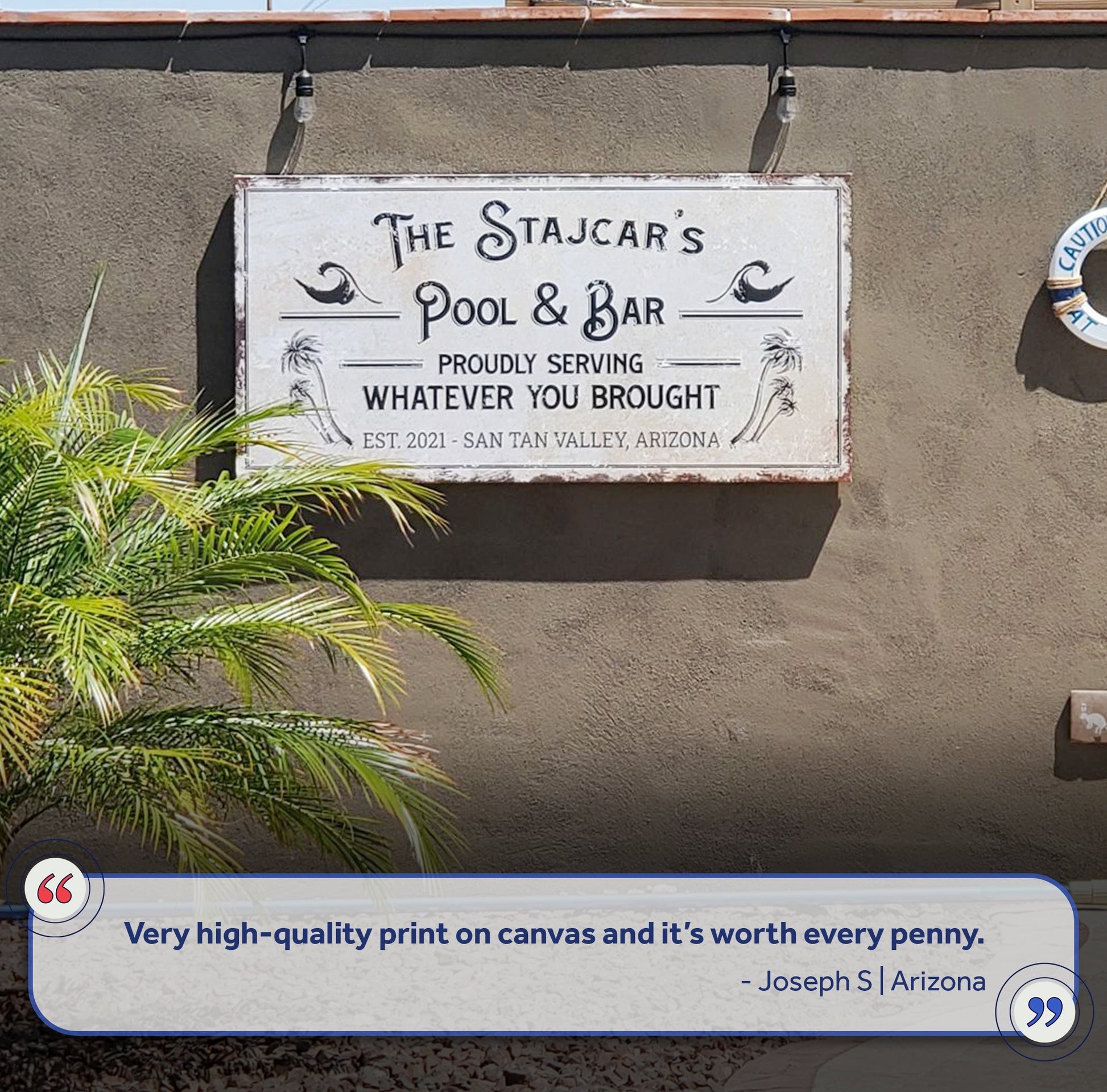 Personalized Rustic Pool Sign