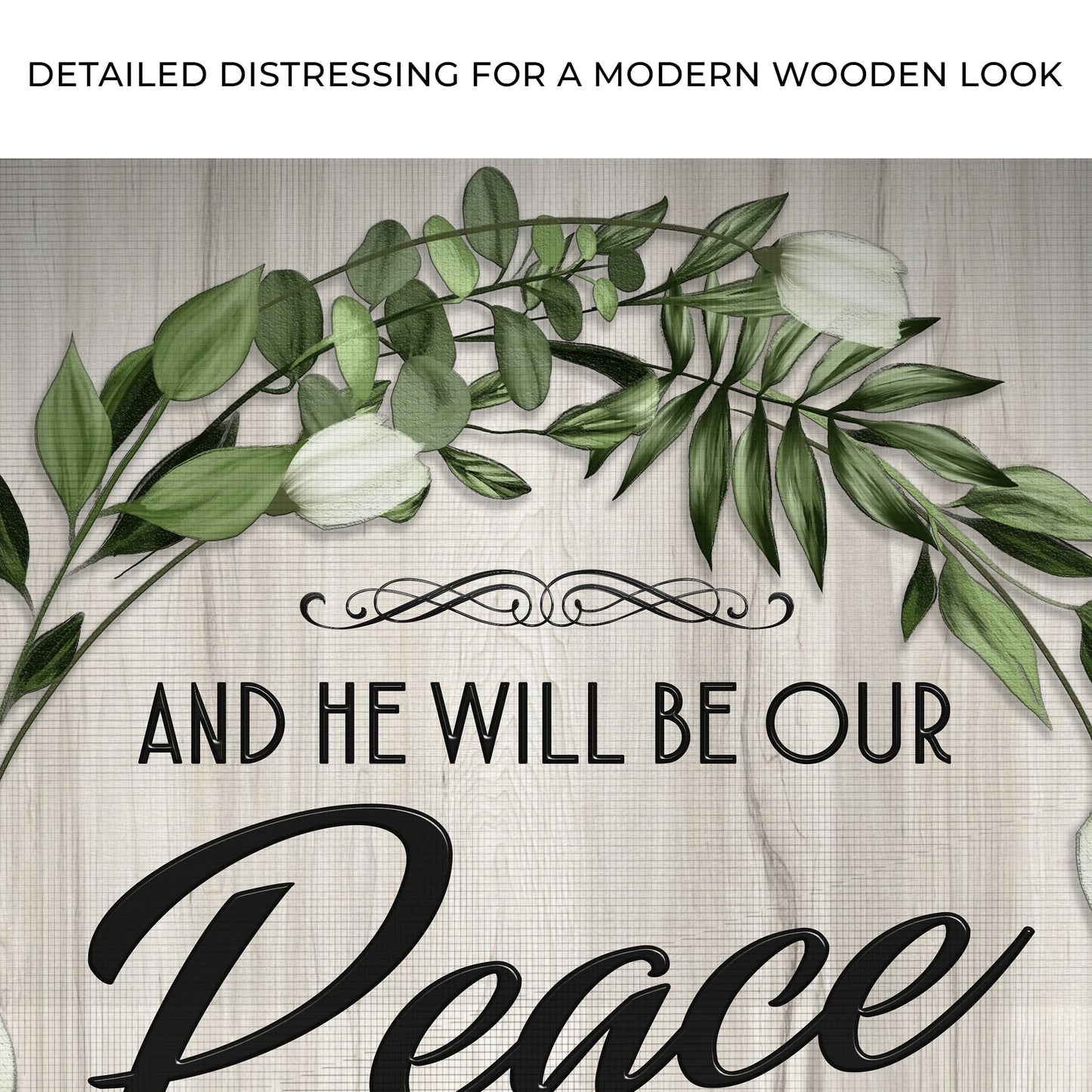 Micah 5:5 NIV - And He Will Be Our Peace Scripture Sign