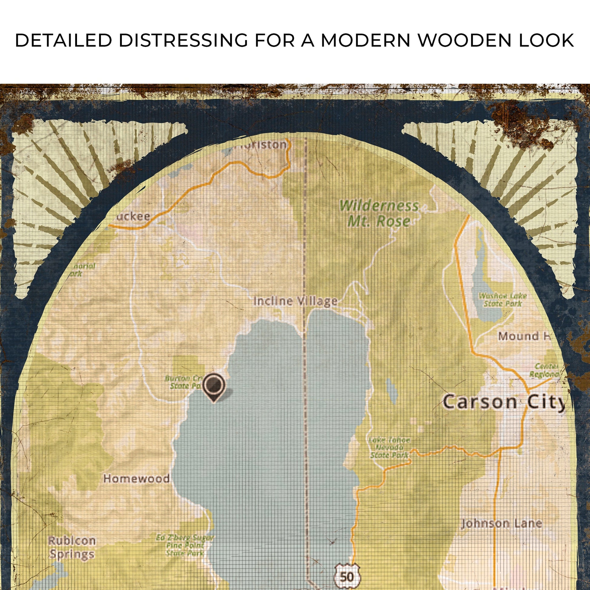 Lake Map Portrait Sign