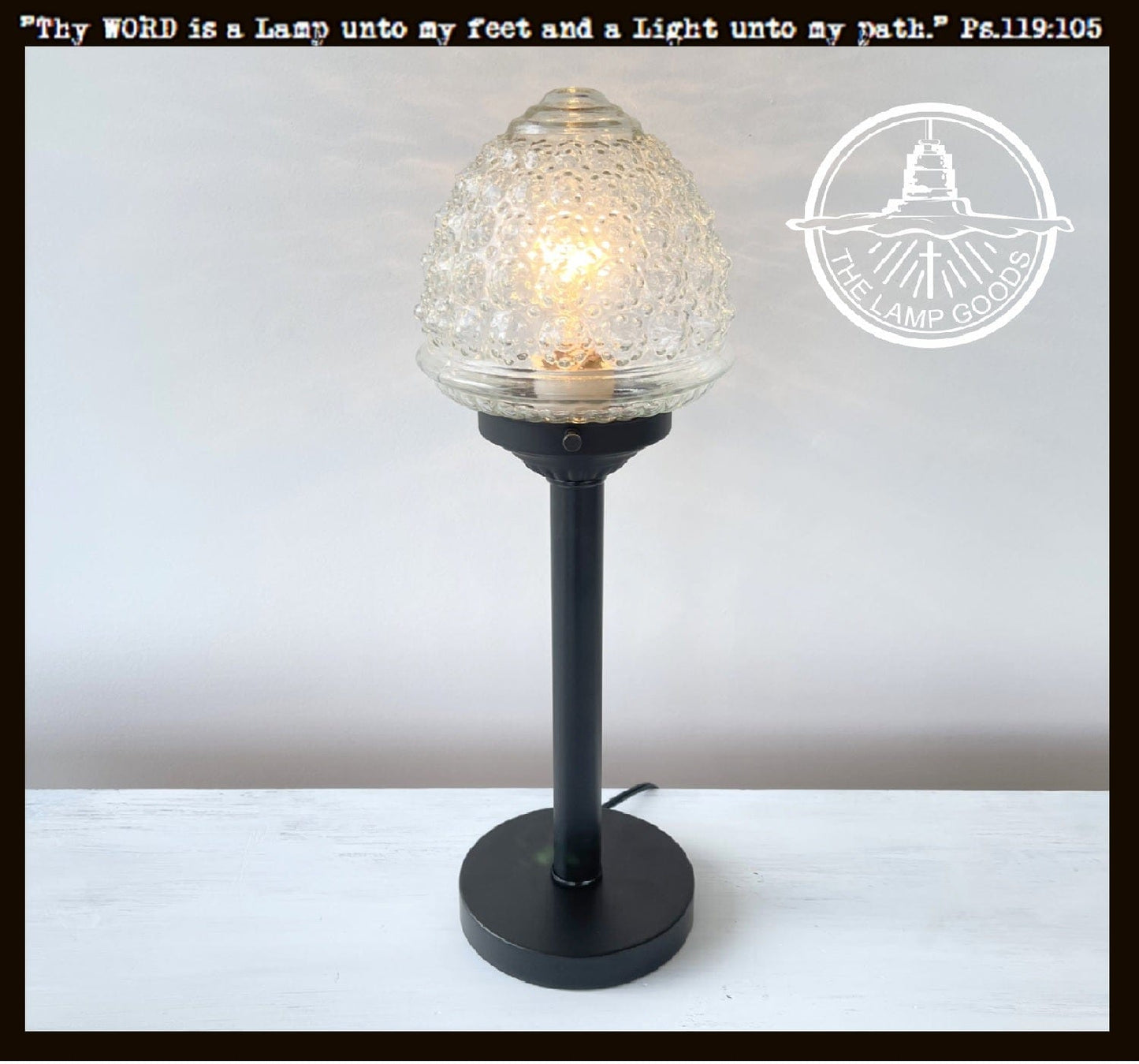 Antique Glass Table Lamp - Tall