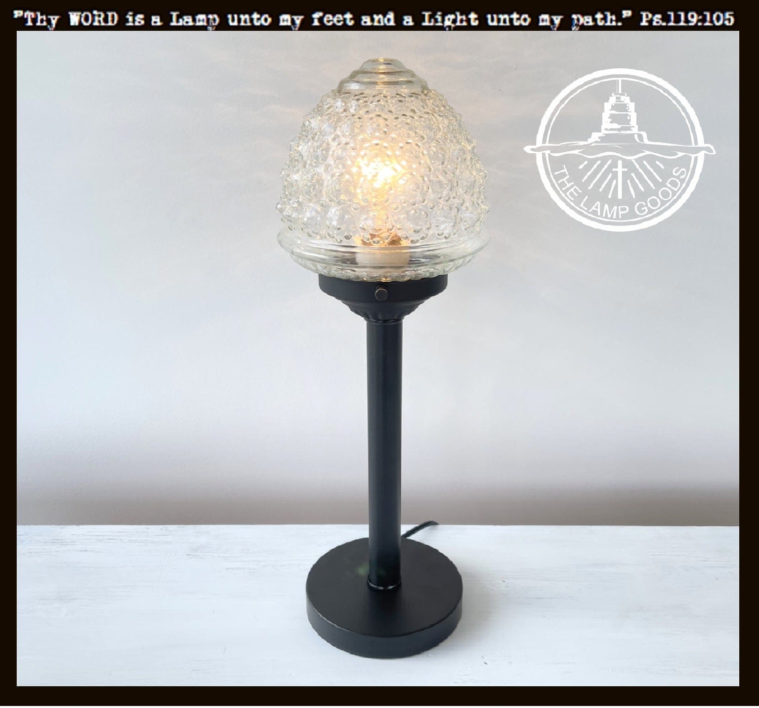 Antique Glass Table Lamp - Tall