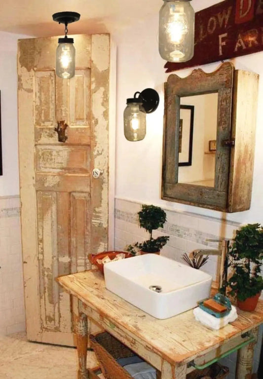 Mason Jar Ceiling LIGHT With Chain & NEW Quart