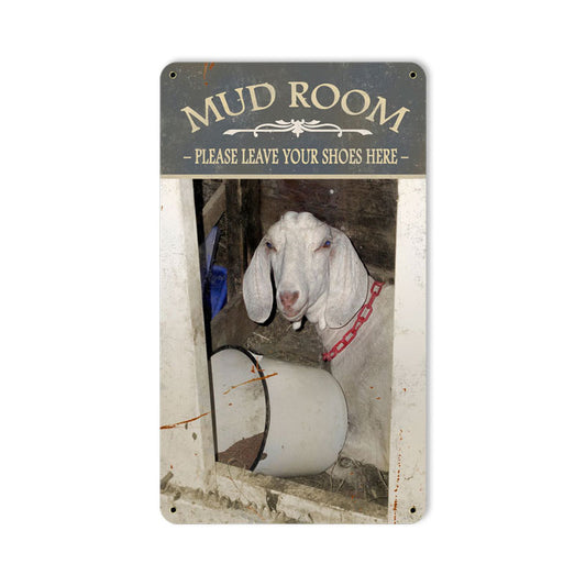 Mud Room, Home and Garden, Metal Sign, 8 X 14 Inches