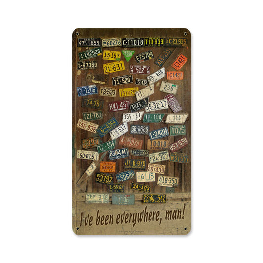 License Plates, Home and Garden, Metal Sign, 8 X 14 Inches