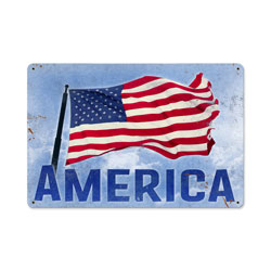 American, Home and Garden, Metal Sign, 18 X 12 Inches
