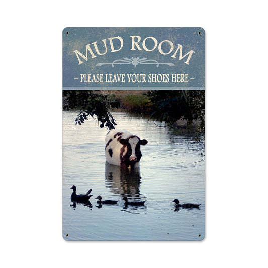 Mud Room, Home and Garden, Metal Sign, 12 X 18 Inches