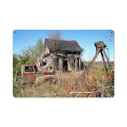 Farm House, Home and Garden, Metal Sign, 18 X 12 Inches