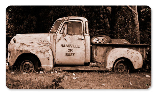 Nashville Truck, Automotive, Metal Sign, 14 X 8 Inches