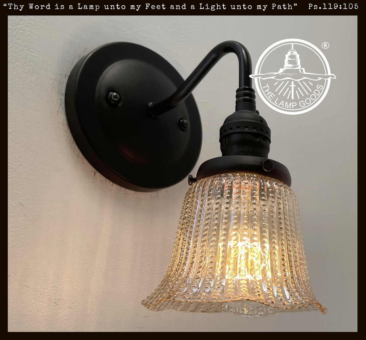 Amber Antique 1930's HOBNAIL Glass Wall Sconce