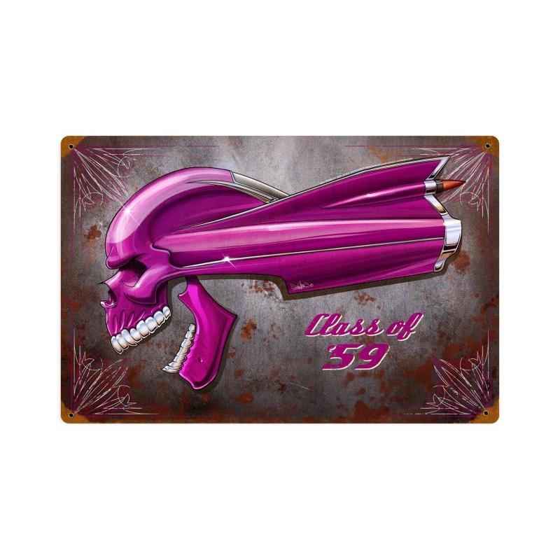 Cadillac Caddy Class Of '59, Automotive, Vintage Metal Sign, 18 X 12 Inches