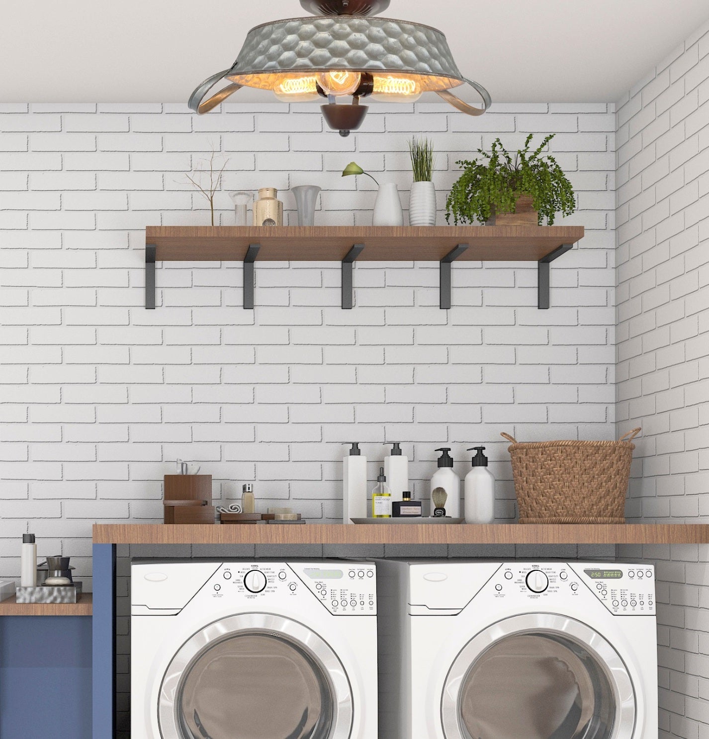 Flat Rustic Tub Ceiling Light Galvanized Beehive