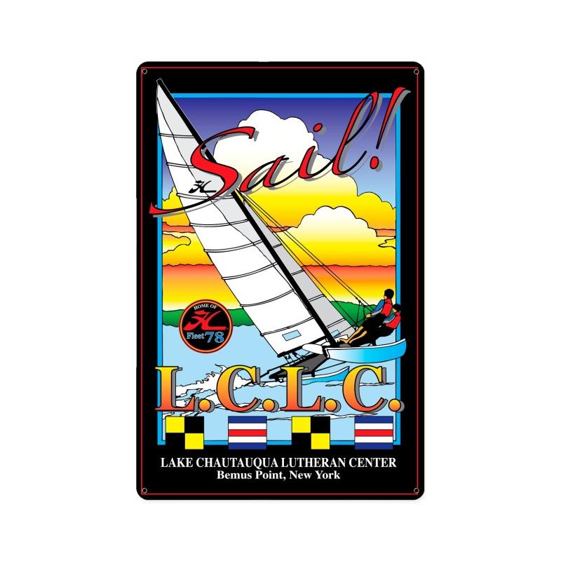 Sail, Sports and Recreation, Vintage Metal Sign, 12 X 18 Inches