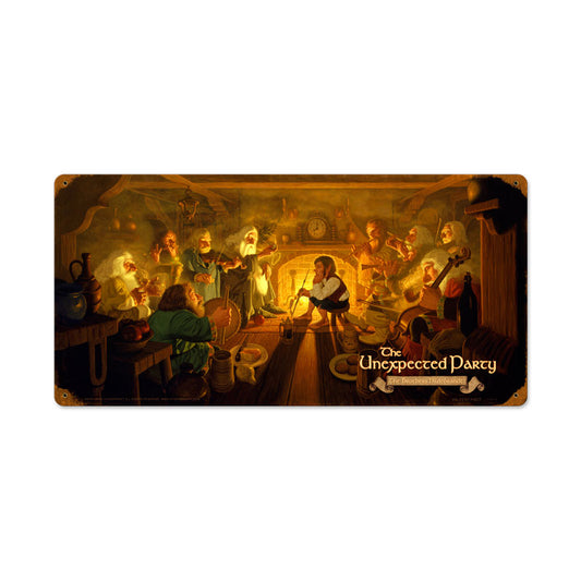 The Unexpected Party, Fantasy, Vintage Metal Sign, 24 X 12 Inches