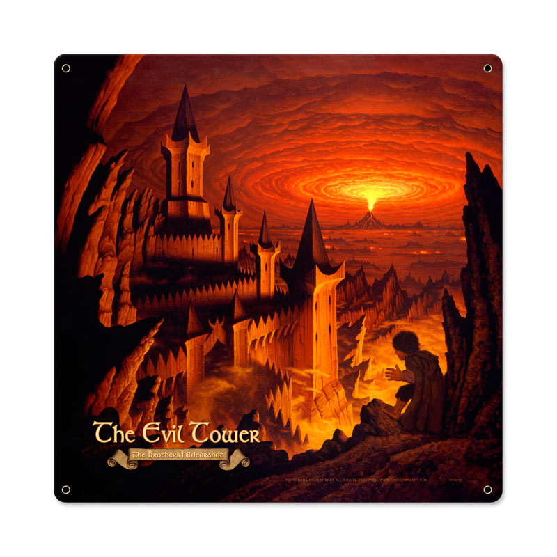 The Evil Tower, Fantasy, Custom Metal Shape, 18 X 18 Inches