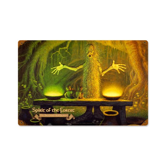 Spirit of the Forest, Fantasy, Vintage Metal Sign, 18 X 12 Inches