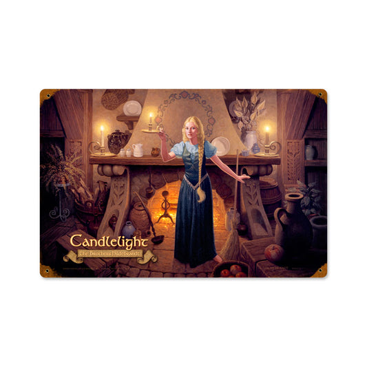 Candlelight, Fantasy, Vintage Metal Sign, 18 X 12 Inches