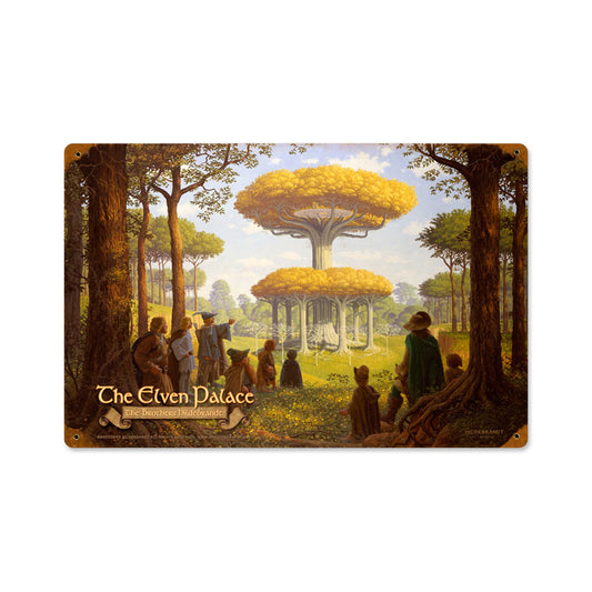 The Elven Palace, Fantasy, Vintage Metal Sign, 18 X 12 Inches