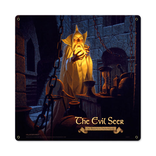 The Evil Seer, Fantasy, Metal Sign, 18 X 18 Inches