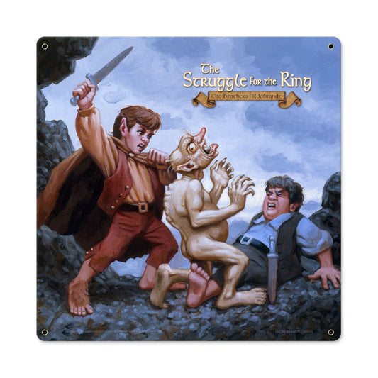 The Struggle For the Ring, Fantasy, Metal Sign, 18 X 18 Inches