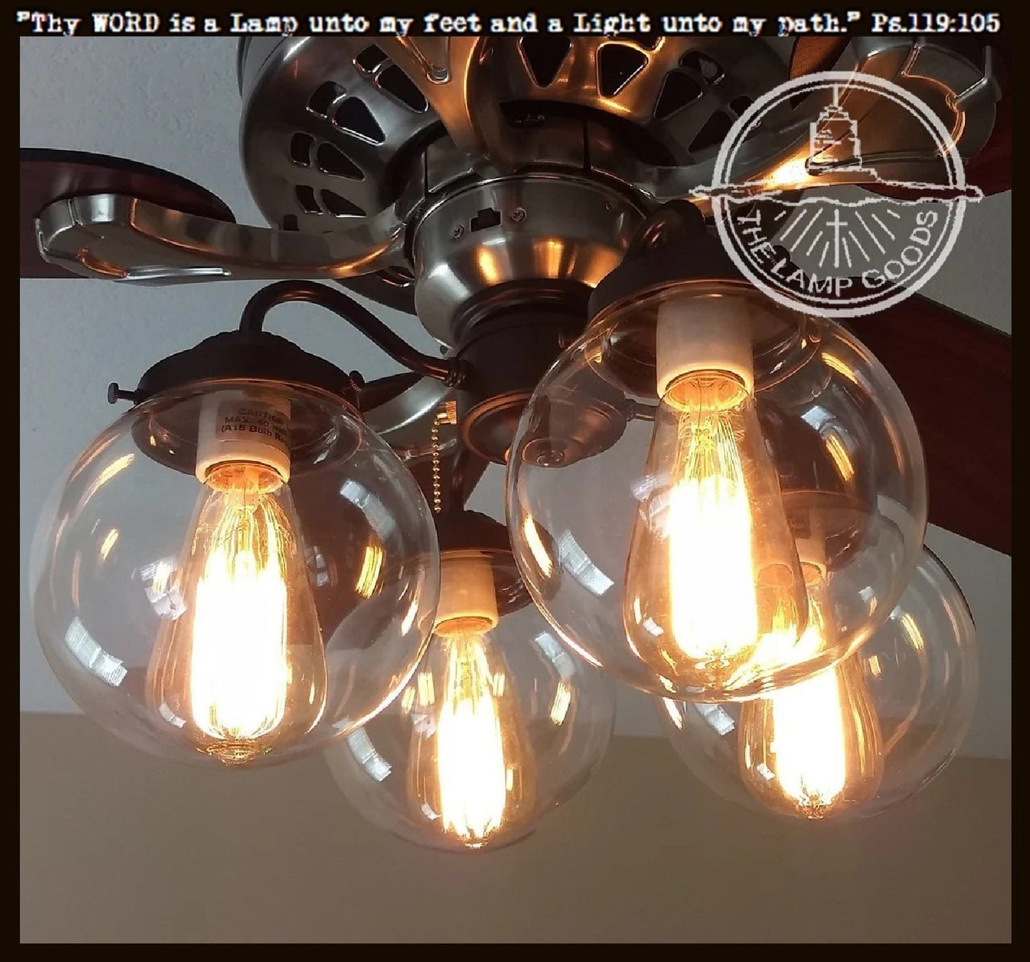 Modern Globe Ceiling Fan Light