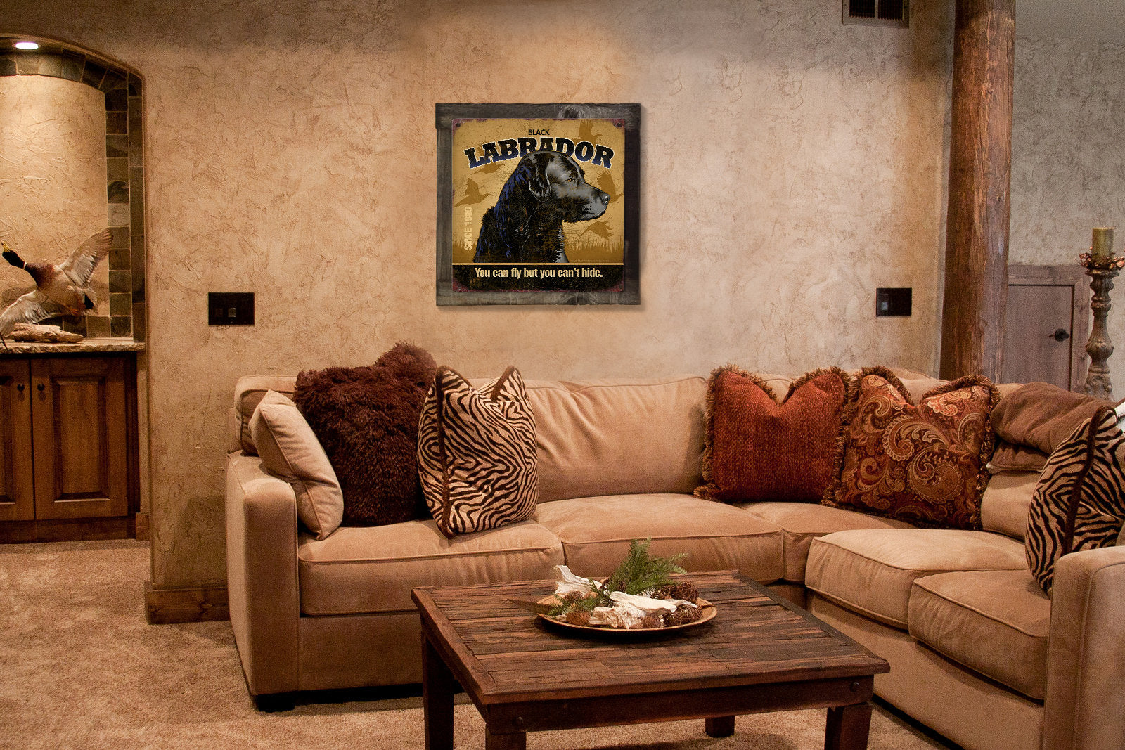 Black Lab, Duck Hunting, Dog, METAL Sign, Optional Reclaimed BarnWood Frame, American Steel, Wall Decor, Wall Art