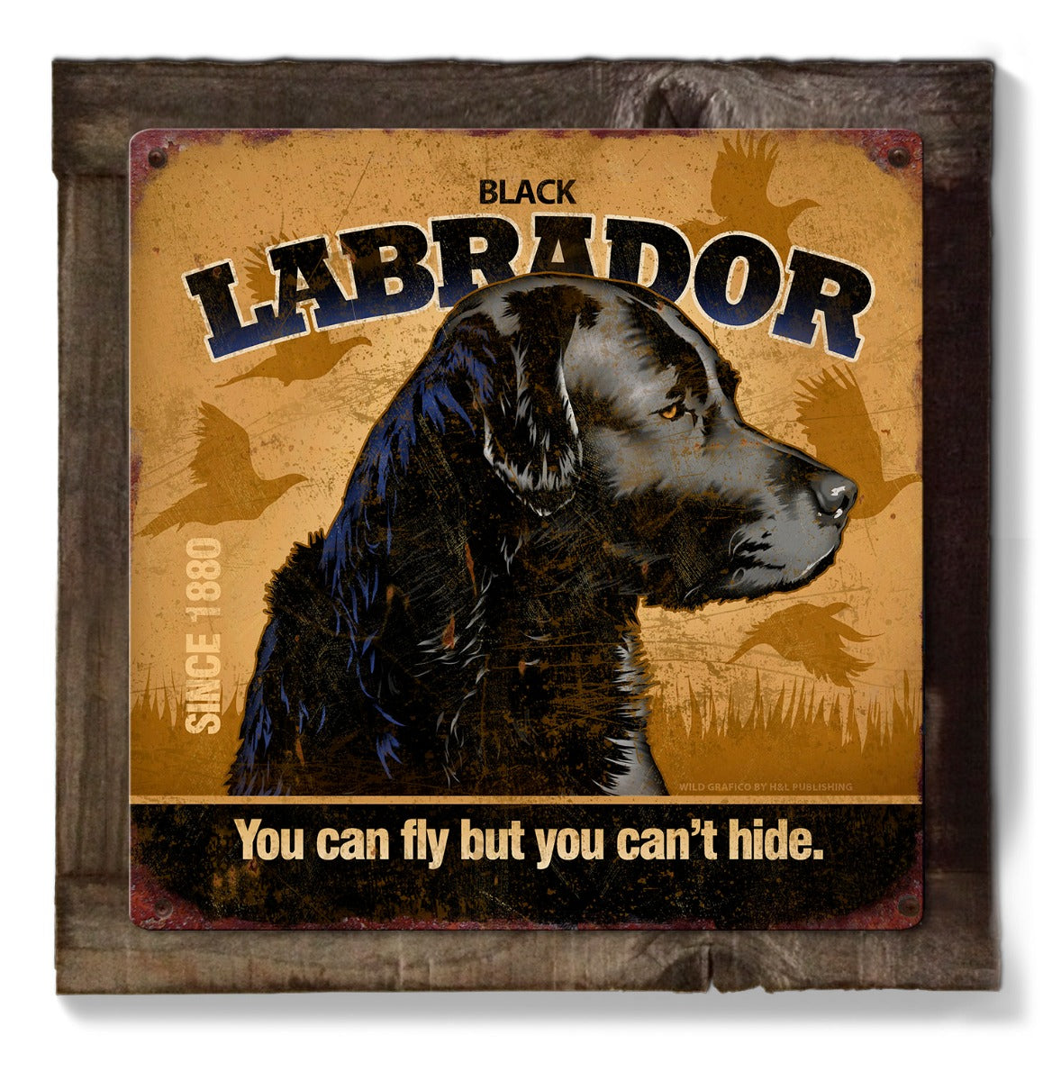 Black Lab, Duck Hunting, Dog, METAL Sign, Optional Reclaimed BarnWood Frame, American Steel, Wall Decor, Wall Art