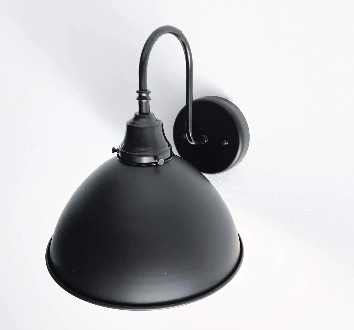 Large Black Enamel Farmhouse Wall Sconce Lighting