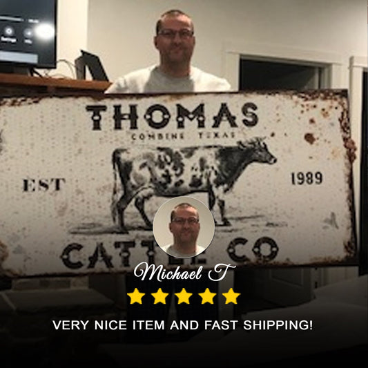 Personalized Cattle Ranch Rustic Sign II