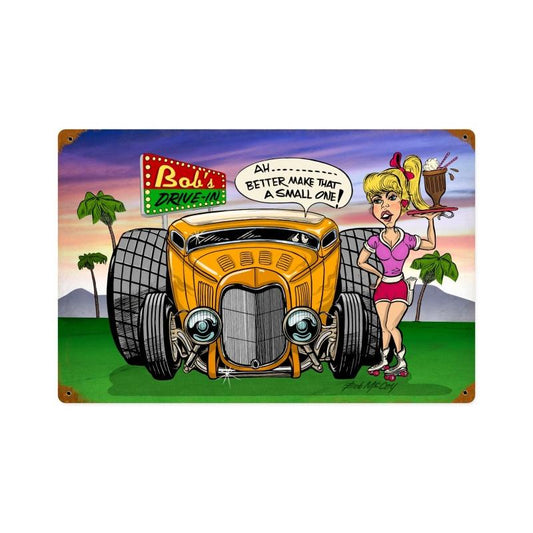 Bob's Drive In, Automotive, Vintage Metal Sign, 18 X 12 Inches